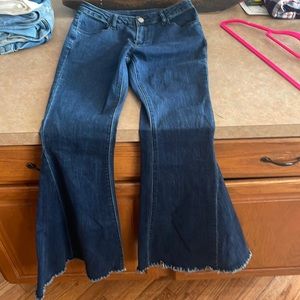 NWOT dark flare jeans size L